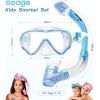 imageKids Snorkel Set Dry Top Snorkel Mask Snorkeling Gear for Kids Boys Girls Youth No Leak Comfy Mouthpiece AntiFog 180 Panoramic View Scuba Diving Swim Pool Equipment Snorkel KitBlue