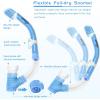 imageKids Snorkel Set Dry Top Snorkel Mask Snorkeling Gear for Kids Boys Girls Youth No Leak Comfy Mouthpiece AntiFog 180 Panoramic View Scuba Diving Swim Pool Equipment Snorkel KitBlue