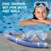 imageKids Snorkel Set Dry Top Snorkel Mask Snorkeling Gear for Kids Boys Girls Youth No Leak Comfy Mouthpiece AntiFog 180 Panoramic View Scuba Diving Swim Pool Equipment Snorkel KitBlue
