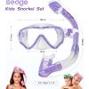 imageKids Snorkel Set Dry Top Snorkel Mask Snorkeling Gear for Kids Boys Girls Youth No Leak Comfy Mouthpiece AntiFog 180 Panoramic View Scuba Diving Swim Pool Equipment Snorkel KitPurple