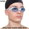 imageSeago 2 Pack Swimming Goggles Antifog AntiUV Silicone Swim Goggles Adult Women MenBlack  Blue White