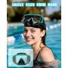 imageSeago 3 Window Swim Goggles with Nose Cover Panoramic View AntiLeak Tempered Lens Swimming Goggles for Adults Men WomenGreen
