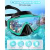 imageSeago 3 Window Swim Goggles with Nose Cover Panoramic View AntiLeak Tempered Lens Swimming Goggles for Adults Men WomenGreen