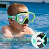 imageSeago Kids Swim Goggles Snorkel Diving Mask for Youth515 AntiFog 180 Clear ViewBlue Mirrored Pink