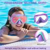 imageSeago Kids Swim Goggles Snorkel Diving Mask for Youth515 AntiFog 180 Clear ViewMirrored Purple