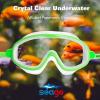 imageSeago Swim Goggles 2 Pack AntiFog AntiUV Wide View Swimming Goggles for Kids 314Blue  Green