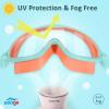 imageSeago Swim Goggles 2 Pack AntiFog AntiUV Wide View Swimming Goggles for Kids 314Blue White  Orange Green