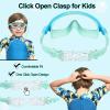 imageSeago Swim Goggles 2 Pack AntiFog AntiUV Wide View Swimming Goggles for Kids 314Light Blue  BlackGreen