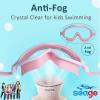 imageSeago Swim Goggles 2 Pack AntiFog AntiUV Wide View Swimming Goggles for Kids 314Light Green  Pink