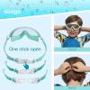 imageSeago Swim Goggles 2 Pack AntiFog AntiUV Wide View Swimming Goggles for Kids 314Light Green  Pink