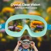 imageSeago Swim Goggles 2 Pack AntiFog AntiUV Wide View Swimming Goggles for Kids 314Lightgreen  Purple
