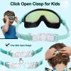 imageSeago Swim Goggles 2 Pack AntiFog AntiUV Wide View Swimming Goggles for Kids 314LightgreenMirrored  BlackMirrored