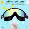 imageSeago Swim Goggles 2 Pack AntiFog AntiUV Wide View Swimming Goggles for Kids 314LightgreenMirrored  BlackMirrored