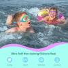 imageSeago Swim Goggles 2 Pack AntiFog AntiUV Wide View Swimming Goggles for Kids 314Pink  Green Blue
