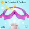 imageSeago Swim Goggles 2 Pack AntiFog AntiUV Wide View Swimming Goggles for Kids 314Pink Purple  Green Purple