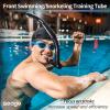 imageSeago Swim Snorkel for Lap Swimming Dry Top Front Swimmer Snorkel for Adult Youth Snorkel Gear Swimming Training Equipment in Pool and Open Water with Comfy Head Pads FoodGrade Silicone MouthpieceBlack