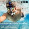 imageSeago Swim Snorkel for Lap Swimming Dry Top Front Swimmer Snorkel for Adult Youth Snorkel Gear Swimming Training Equipment in Pool and Open Water with Comfy Head Pads FoodGrade Silicone MouthpieceBlue