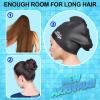 imageSwim Cap Long Hair 2 Pack Swimming Caps for Women Silicone Swim Caps Keep Hair Dry Waterproof Comfortable Flexible Durable Bathing Cap TearProof Design Large Women Adult Swimming Cap 10 Years GirlsBlack  White