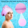 imageSwim Cap Long Hair 2 Pack Swimming Caps for Women Silicone Swim Caps Keep Hair Dry Waterproof Comfortable Flexible Durable Bathing Cap TearProof Design Large Women Adult Swimming Cap 10 Years GirlsPurple  Gray