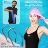 imageSwim Cap Long Hair 2 Pack Swimming Caps for Women Silicone Swim Caps Keep Hair Dry Waterproof Comfortable Flexible Durable Bathing Cap TearProof Design Large Women Adult Swimming Cap 10 Years GirlsPurple  Gray