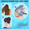 imageSwim Cap Long Hair 2 Pack Swimming Caps for Women Silicone Swim Caps Keep Hair Dry Waterproof Comfortable Flexible Durable Bathing Cap TearProof Design Large Women Adult Swimming Cap 10 Years GirlsPurple  Gray