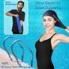 imageSwim Cap Long Hair 2 Pack Swimming Caps for Women Silicone Swim Caps Keep Hair Dry Waterproof Comfortable Flexible Durable Bathing Cap TearProof Design Large Women Adult Swimming Cap 10 Years GirlsBlack  Blue