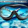 imageSwim Goggles No Leaking AntiFog Pool Goggles Swimming Goggles for Adult Men Women Youth UV Protection 180 Clear VisionBlack With Clear Lens
