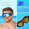 imageSwim Goggles No Leaking AntiFog Pool Goggles Swimming Goggles for Adult Men Women Youth UV Protection 180 Clear VisionBlack With Mirrored Blue