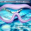 imageSwim Goggles No Leaking AntiFog Pool Goggles Swimming Goggles for Adult Men Women Youth UV Protection 180 Clear VisionPurple With Clear Lens