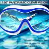 imageSwim Goggles No Leaking AntiFog Pool Goggles Swimming Goggles for Adult Men Women Youth UV Protection 180 Clear VisionWhite With Mirrored Gold