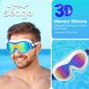 imageSwim Goggles No Leaking AntiFog Pool Goggles Swimming Goggles for Adult Men Women Youth UV Protection 180 Clear VisionWhite With Mirrored Gold