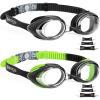 imageSeago 2 Pack Swimming Goggles Antifog AntiUV Silicone Swim Goggles Adult Women MenBlack  Green Black