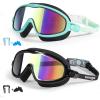 imageSeago Swim Goggles 2 Pack AntiFog AntiUV Wide View Swimming Goggles for Kids 314LightgreenMirrored  BlackMirrored