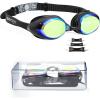 imageSwim Goggles Shortsighted Swimming Goggles Anti Fog UV Protection Fit for Adult Men Women Youth No Leaking Tinted Flat LensGold