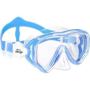 imageSeago Kids Swim Goggles Snorkel Diving Mask for Youth515 AntiFog 180 Clear ViewBlue