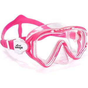 imageSeago Kids Swim Goggles Snorkel Diving Mask for Youth515 AntiFog 180 Clear ViewPink