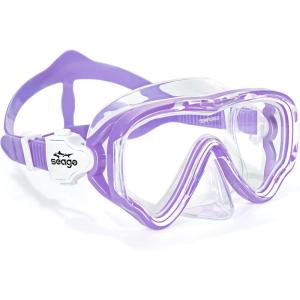 imageSeago Kids Swim Goggles Snorkel Diving Mask for Youth515 AntiFog 180 Clear ViewPurple