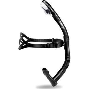 imageSeago Swim Snorkel for Lap Swimming Dry Top Front Swimmer Snorkel for Adult Youth Snorkel Gear Swimming Training Equipment in Pool and Open Water with Comfy Head Pads FoodGrade Silicone MouthpieceBlack